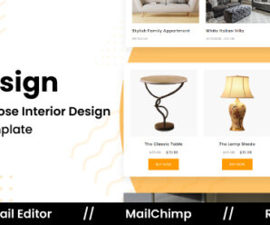 InDESIGN – Responsive Email Template For Interior Design and Architecture With Free Email Editor