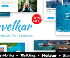 Travelkar – Responsive Email for Travel 70+ Modules – StampReady Builder + Mailster & Mailchimp