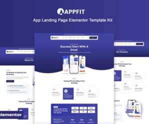 Appfit – App Landing Page Elementor Pro Template Kit