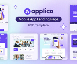 Applica – Mobile App Landing Page PSD Template