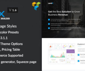 LandX Multipurpose WordPress Theme, Software Application Landing Pages Builder for Marketing Agency