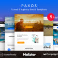 Paxos – Responsive Travel Agency Email Newsletter Template Stampready Builder + Mailchimp + Mailster