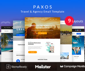 Paxos – Responsive Travel Agency Email Newsletter Template Stampready Builder + Mailchimp + Mailster