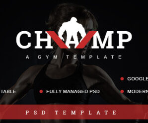 Champ – Gym, Fitness PSD Template