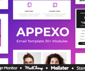 Appexo – App Responsive Email Template + Mailster + StampReady Builder + Mailchimp Editor