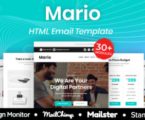 Mario – Multipurpose Responsive Email Template 30+ Modules Mailchimp