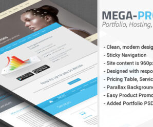 Mega – App Landing Page PSD