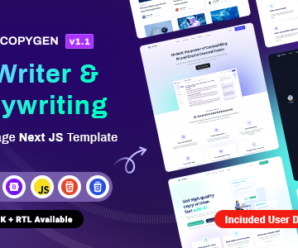 CopyGen – AI Writer & Copywriting Landing Page NextJS Template