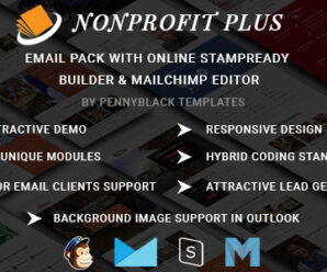 Nonprofit Plus – Email Pack With Online StampReady & Mailchimp Editors