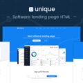 Unique: Software landing page HTML template