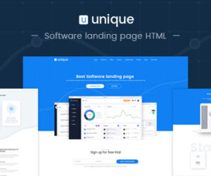 Unique: Software landing page HTML template