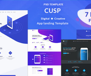 Cusp – App Landing Page PSD