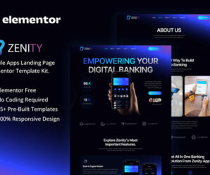 Zenity – Mobile App Landing Page Elementor Template Kit